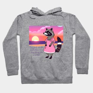 Raccoon Staring At The Sunset Hoodie